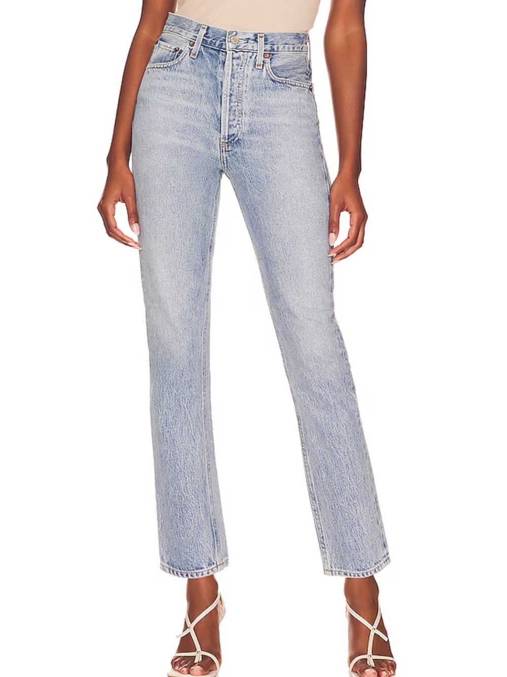 Agolde Riley High Rise Straight Crop Jeans